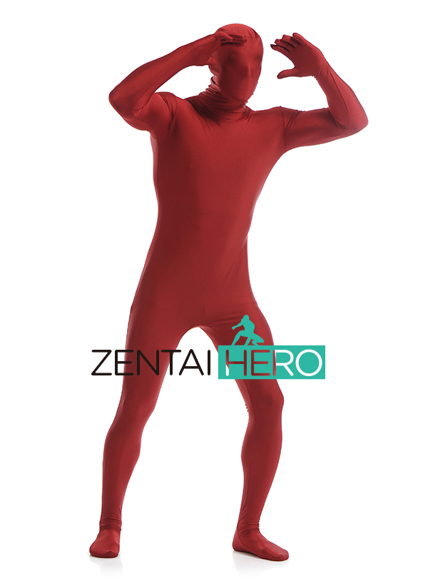 Deep Red Unisex Full Body Lycra Zentai Suit