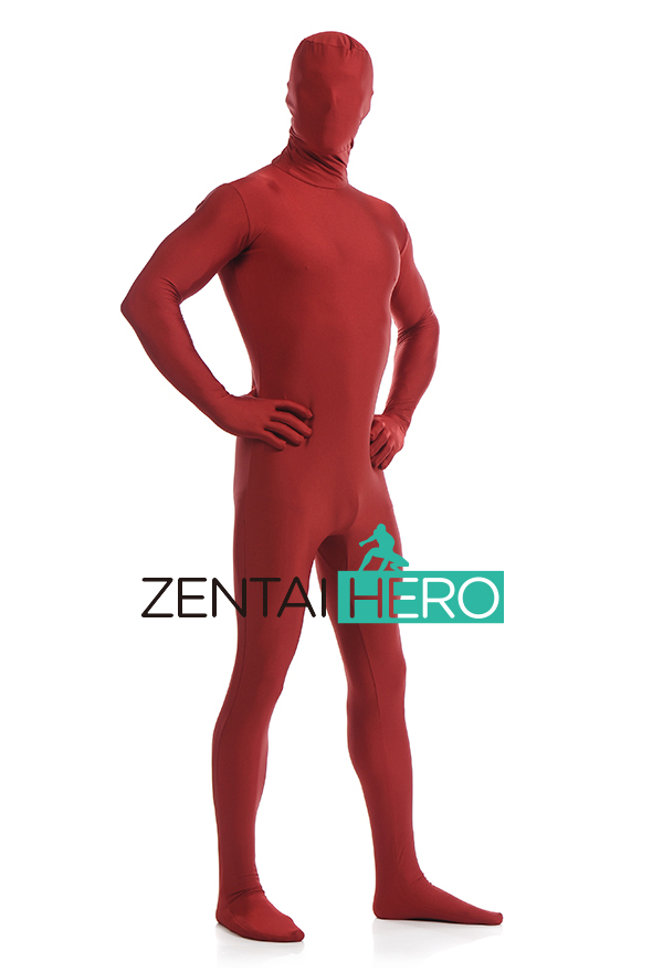 Deep Red Unisex Full Body Lycra Zentai Suit