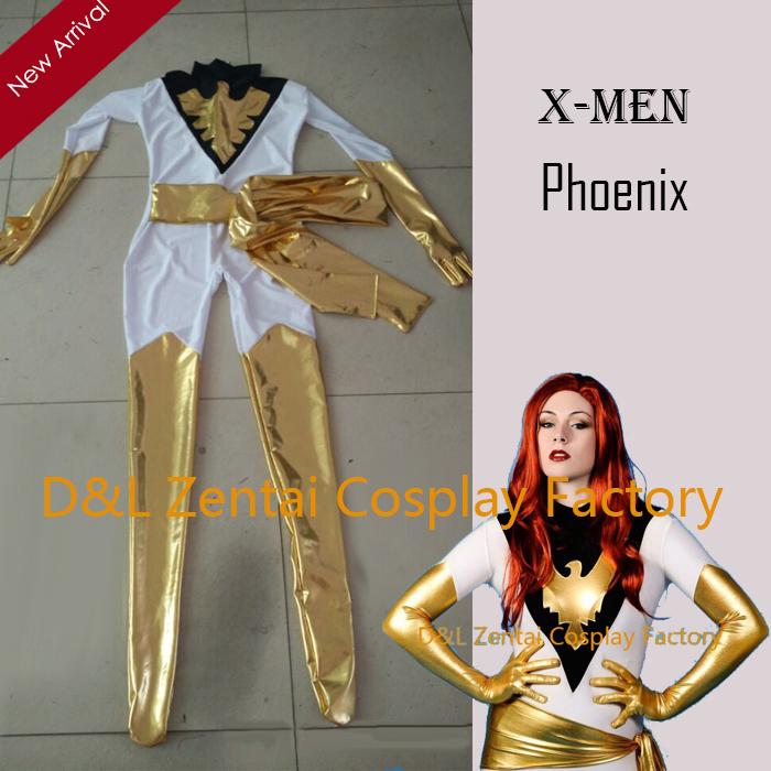 Amazing X-Men White&Gold Jean Grey Superhero Costume