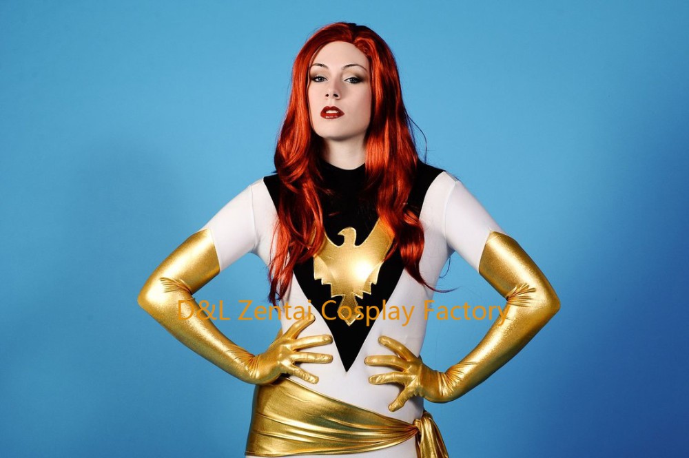 Amazing X-Men White&Gold Jean Grey Superhero Costume