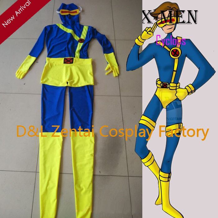 Blue And Yellow Cyclops Superhero Costume