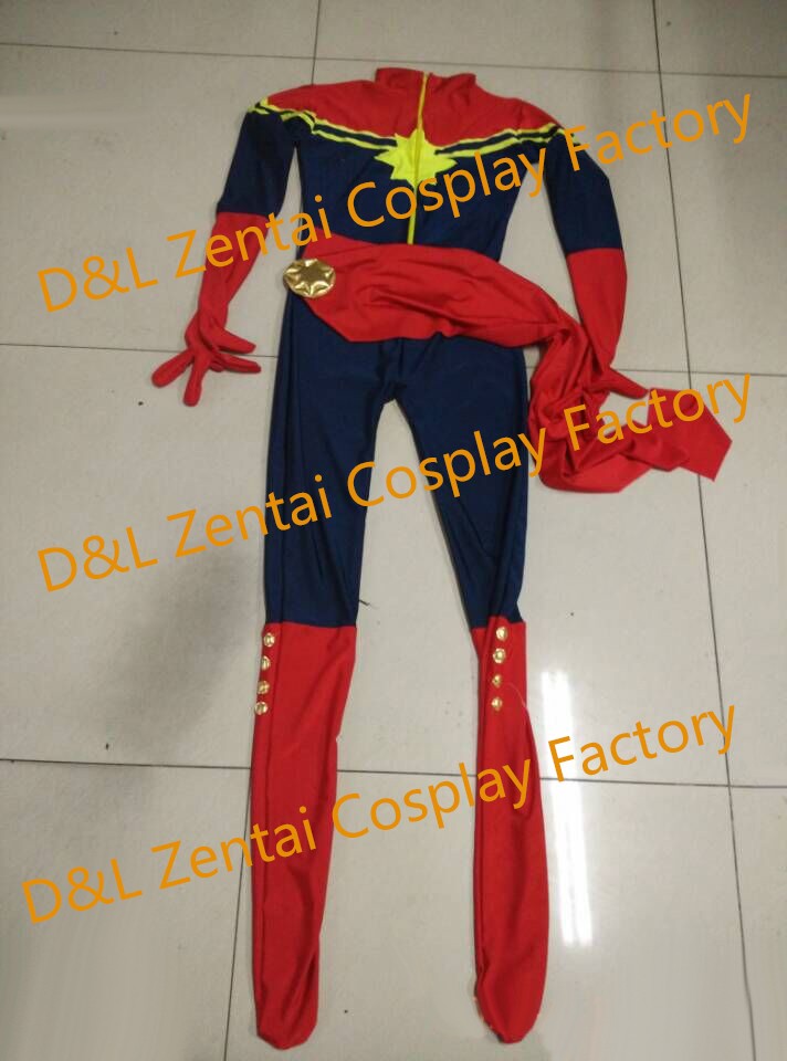 Captain Marvel Karla Sofen Costume Lycra Zentai Catsuit