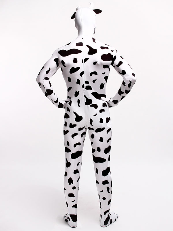 Black White Cow Zentai Halloween Animal Bodysuit Cosplay