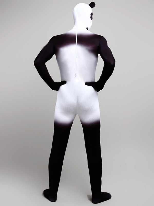 Black Panda Printed Zentai Suits Cosplay Costume Halloween