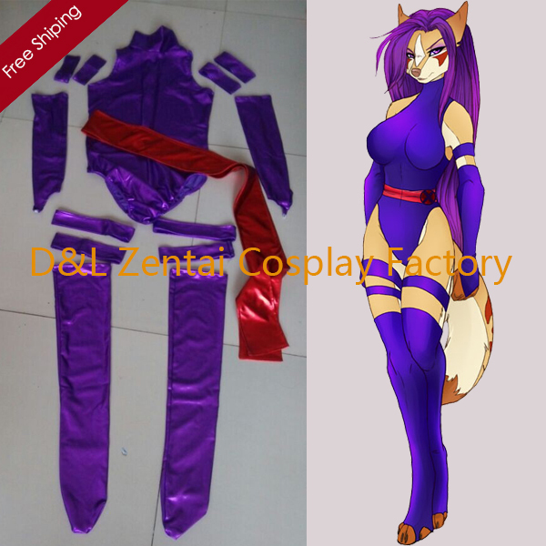 Purple X-men Psylocke Elizabeth Shiny Superhero Costume
